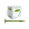 GreenStake biodegradable stakes and wooden T-pegs for erosion control and landscaping fabric