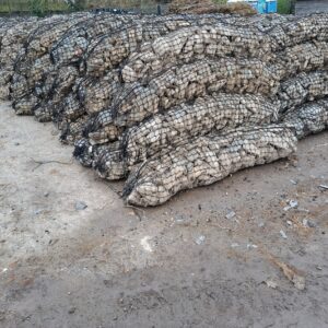 Rock roll erosion control units installed along a UK riverbank for bank stabilisation