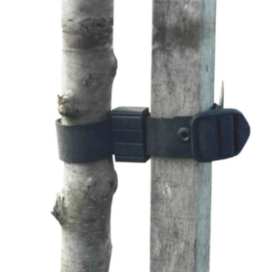EPDM spacer sleeves and blocks fitted between a tree stake and trunk