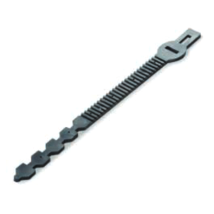 Buckle tree tie with spacer fitted around a young tree stake