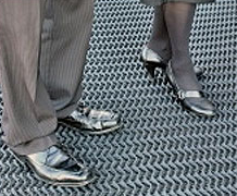BodMat flexible ground reinforcement mat laid over grass at a gateway