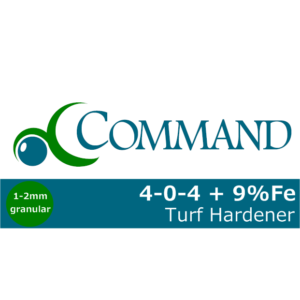 20kg bag of Command Turf Hardener granular fertiliser, NPK 4-0-4 plus 9% iron, for close-cut turf