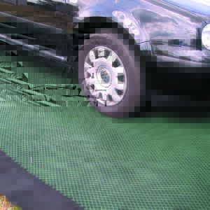 Roll of GrassTrack heavy duty grass protection mesh with bonded geotextile backing