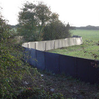 Herpetosure water vole fencing panels installed along a ditch bank