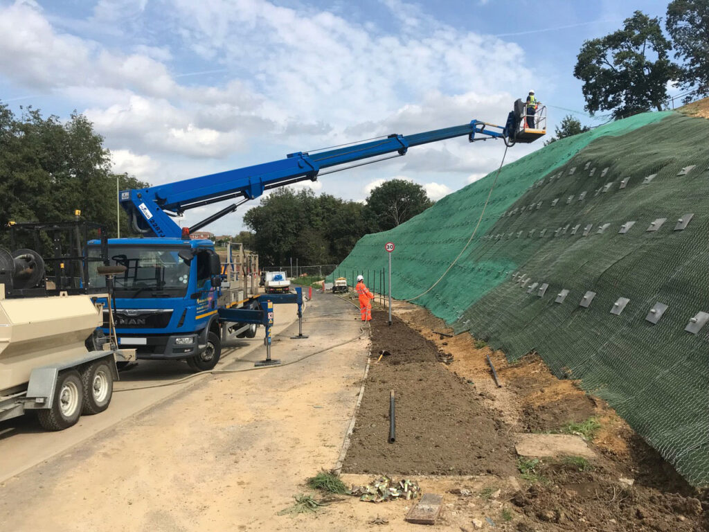 Hydroseeding in action