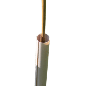 Muted brown biodegradable Vigilis Bio Hedge Wrap wrapped around a cane against a white background