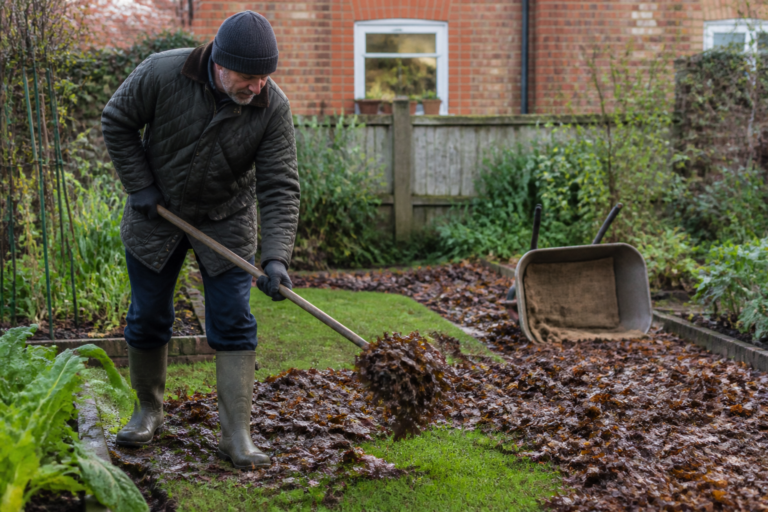 Autumn leaf clearance: keeping light on the sward while putting the material to work