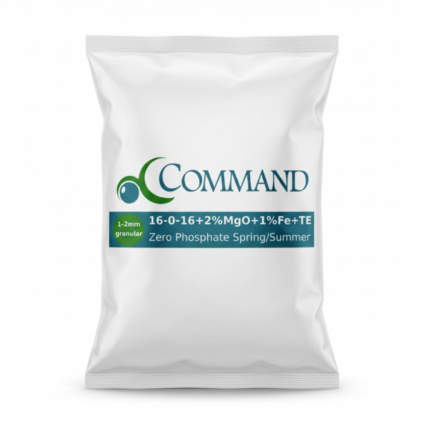 Command Zero Phosphate Spring/Summer Fertiliser 16-0-16 + 2%MgO + 1%Fe + TE
